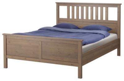 ikea HEMNES - szarobrązowe łóżko drewniane 160x200 - 5760358244 - oficjalne  archiwum Allegro