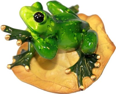 Figurka żabka na liściu siedząca żaba 71ahh283