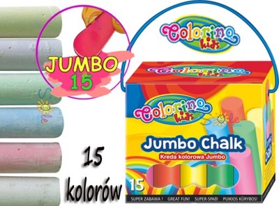 KREDA Kolorowa Jumbo Chalk COLORINO 15 kolorów 658