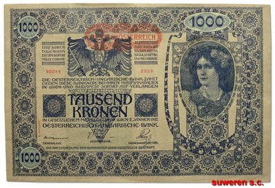 8.Austria, 1 000 Koron 1919, P.61, St.3+
