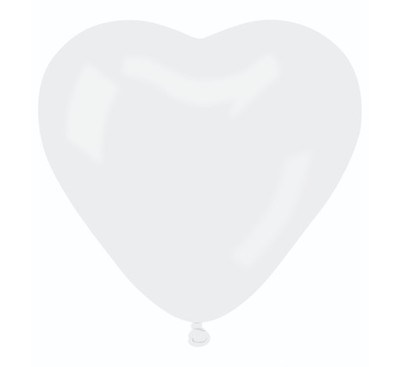 Balony pastel Serce duże białe 50 sztuk ślubne