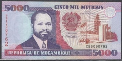 (BK) Mozambik 5.000 meticais 1991r.
