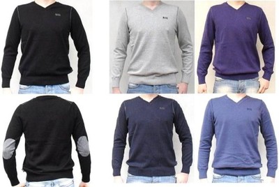 sweter HUGO BOSS v-neck nowy ŁATY kolory  - XXL