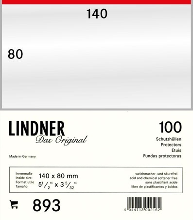 Lindner 893 - Koszulki ochronne 140x80mm (100 szt)