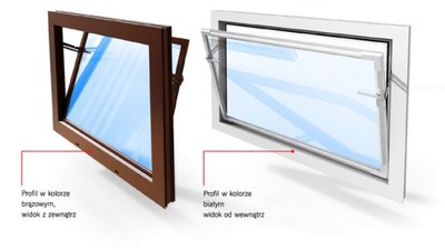 Okno plastikowe PVC  60x40 białe