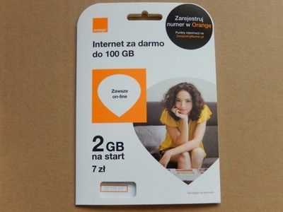 Starter Orange Free 7 zł - internet na kartę 2 GB