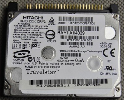 HTC423030F9ATD0 - Hitachi Travelstar 1,8 &quot;30G