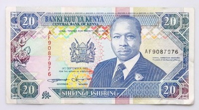 BANKNOT - Kenia - 20 Szylingów 1993