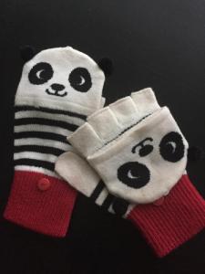 rekawiczki palce panda primarki tally paski siwiec