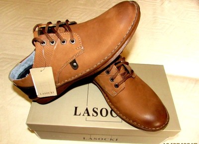 LASOCKI r.42 skórzane buty męskie CASUAL STYLE - 6861164451 - oficjalne  archiwum Allegro