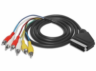 Kabel wtyk EURO SCART / 6x wt RCA cinch 2,5m(1065)