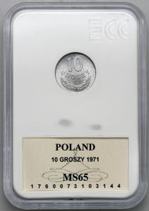 4560. 10 groszy 1971 - GCN MS65