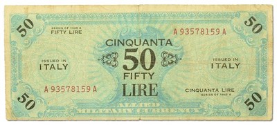 10.Włochy, 50 Lirów 1943 A, P.M14.a, St.3