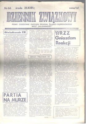 Dziennik Związkowy nr 66 25.XI.81