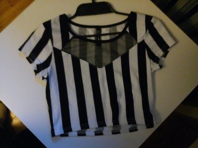 Koszulka do pępka w paski XS new yorker używana