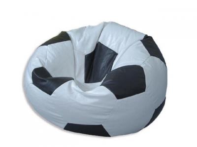 Pufa piłka fotel kibica 65x45cm biała czarna