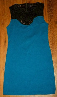 Sukienka niebieska czarna Topshop 36 S/ 38 M