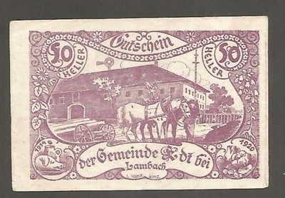 LAMBACH  AUSTRIA  -  50  halerzy - 1920