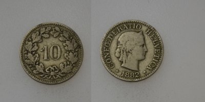 Szwajcaria 10 Rappen 1882 rok od 1zł i BCM