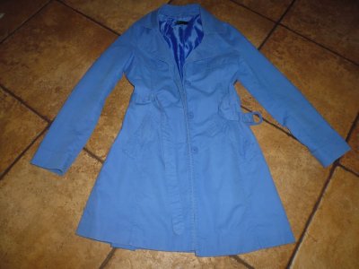 Benetton śliczny niebieski płaszcz S sklep 260zł