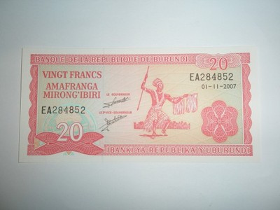 Burundi 20 francs 2007   UNC