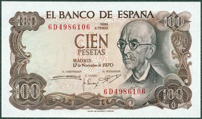 Hiszpania - 100 pesetas 1970 P152 * UNC* Alhambra