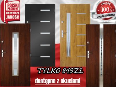 Drzwi stalowe białe Polskie zewnętrzne inox 55 mm - 6030982247 - oficjalne  archiwum Allegro