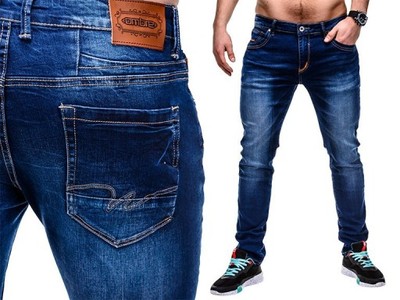 Hit spodnie męskie jeansy OMBRE P452 jeans XXL