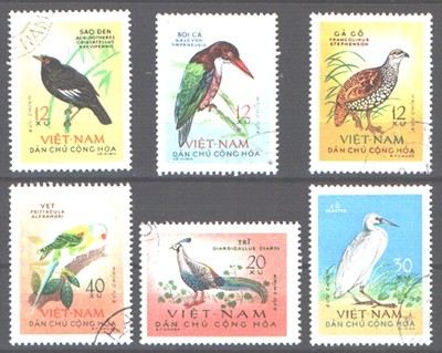 Znaczki  Ptaki seria kasowana Vietnam