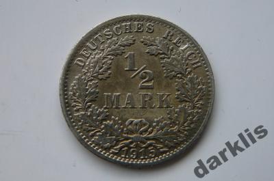 1/2 MARKI - 1915 -A- KAISERREICH - SREBRO