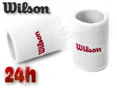 Wilson : opaska tenisowa na nadgarstek 2szt biała
