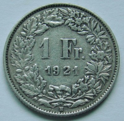 Szwajcaria, 1 Frank  1921
