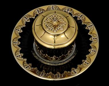 Piękna cukiernica-kryształ/srebro - XIX w/Francja.