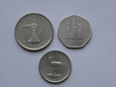 ZEA Zjed Emiraty Arabskie monety zestaw monet 3szt