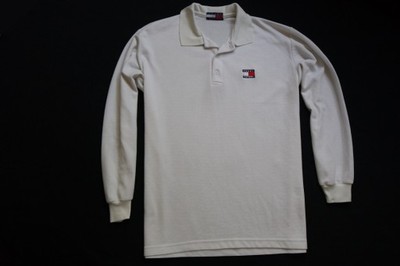 TOMMY HILFIGER koszulka biała ecru bluza logo_L/XL