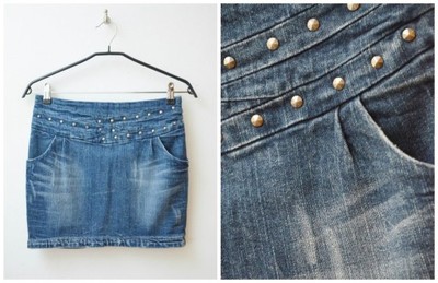 Orsay dżinsowa jeansowa spódnica z dżetami 36