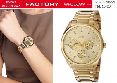 FACTORY WROCŁAW złoty damski zegarek ESPRIT NOWOŚĆ - 6045732643 - oficjalne  archiwum Allegro