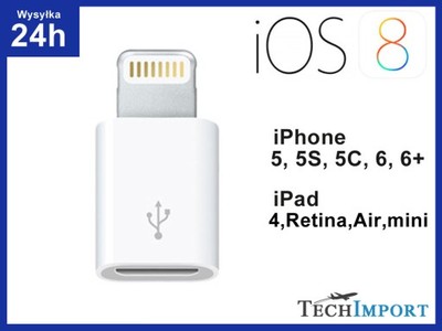 Adapter Micro USB Lightning iPhone 5 5S 6 6S 7 SE
