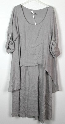BILLI Lniana sukienka oversize L XL 40 42 - 6840840699 - oficjalne archiwum  Allegro