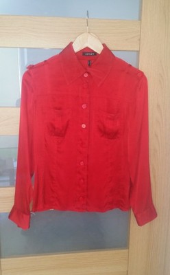 czerwona koszula jedwabna rozmiar S stan idealny