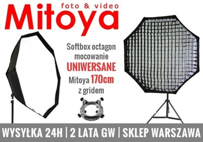 SOFTBOX OCTA OCTAGON MITOYA 170cm GRID UNIWERSALNY