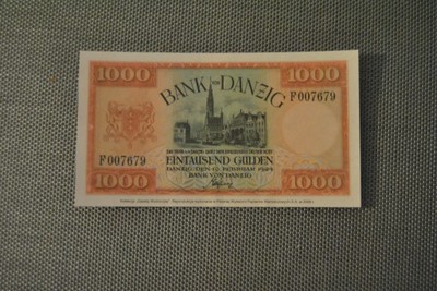 Tysiąc Guldenów z 1924 r reprodukcja banknotu