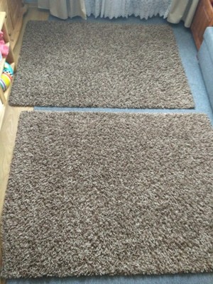 2 dywany shaggy 118 x 158 cm odcienie brązu
