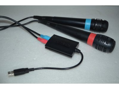 singstar 2 x mikrofon + adapter konwenter USB FVAT