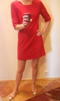 Czerwona sukienka SOLAR r.34/XS - 6625770807 - oficjalne archiwum Allegro