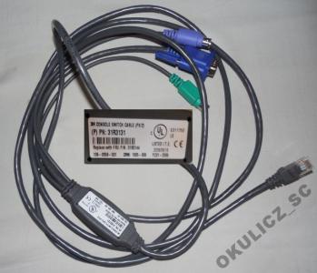 Kabel KVM rj45 na VGA +2x PS2 IBM p/n 31R3131 NOWY
