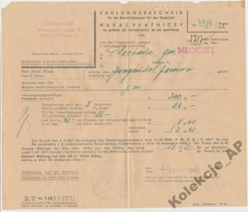GG - Nakaz płatniczy, Młociny 1940 r, (588)