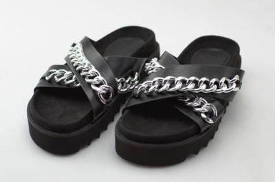 ASOS buty czarne klapki z łańcuchem 3 36 X 6