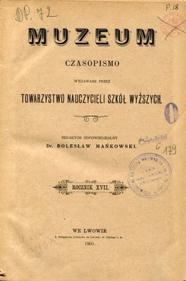 Muzeum - rocznik 1901 / oprawa introligatorska