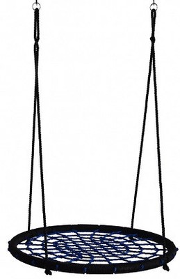 Huśtawka bocianie gniazdo czarno-niebieska 120cm